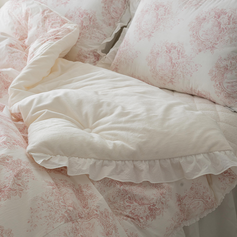 송화침장 플라워패턴 순면 고밀도 안감 극세사 겨울 차렵이불 SS