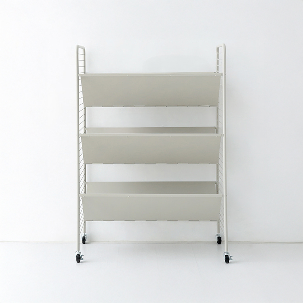 RATNER 책꽂이 트롤리 75x45x110, 3단, 솔리드베이지 9702.2111