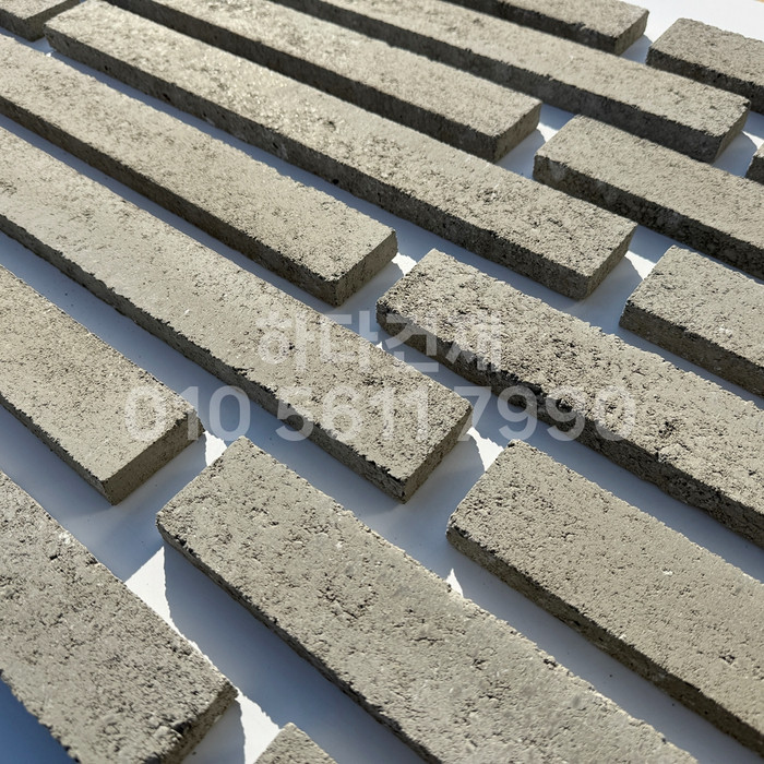 케이 모노타일 국내생산 490x53x19T 시멘트그레이 / 하다건재 와이드 롱브릭타일