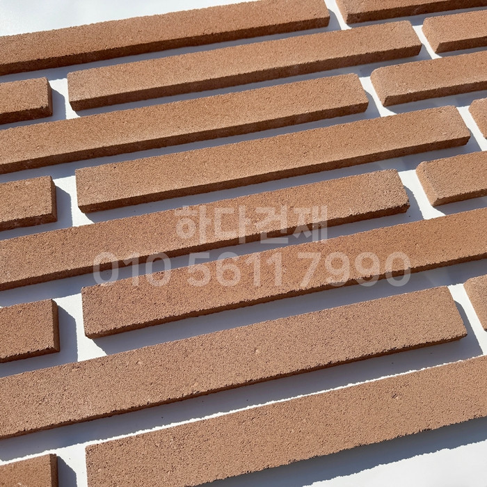 케이 모노타일 국내생산 490x53x19T 카라멜브라운 / 하다건재 와이드 롱브릭타일