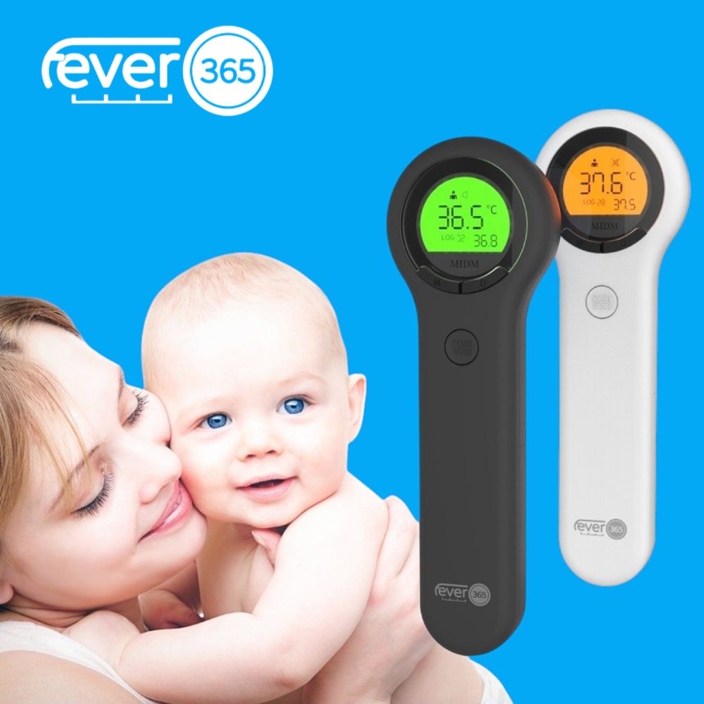 [거치대 제공] FEVER365 피버365 미듬 비접촉 약국 적외선 체온계 화이트
