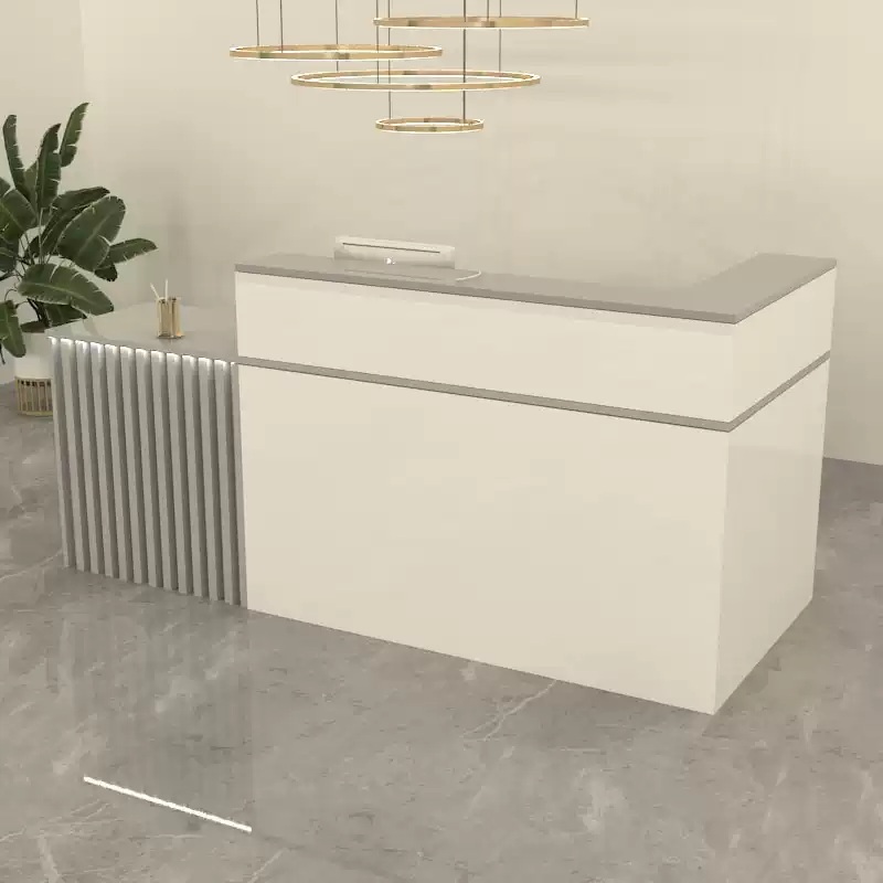 인포메이션데스크 매장 프론트 카운터 01.화이트월넛 좌회전 01.120x60x100cm - 상세 이미지 2
