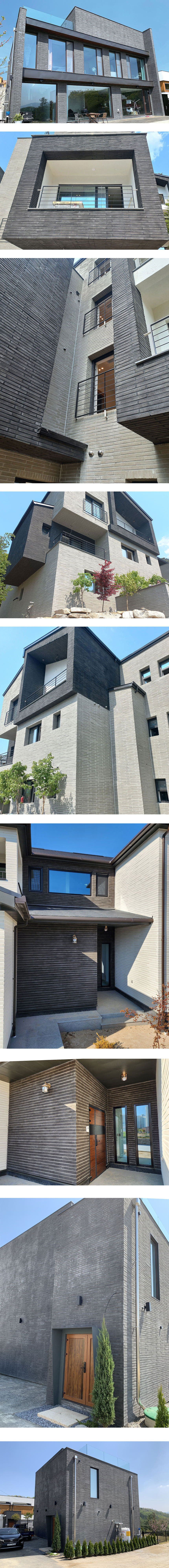 케이 모노타일 국내생산 490x53x19T 블랙 / 하다건재 와이드 롱브릭타일