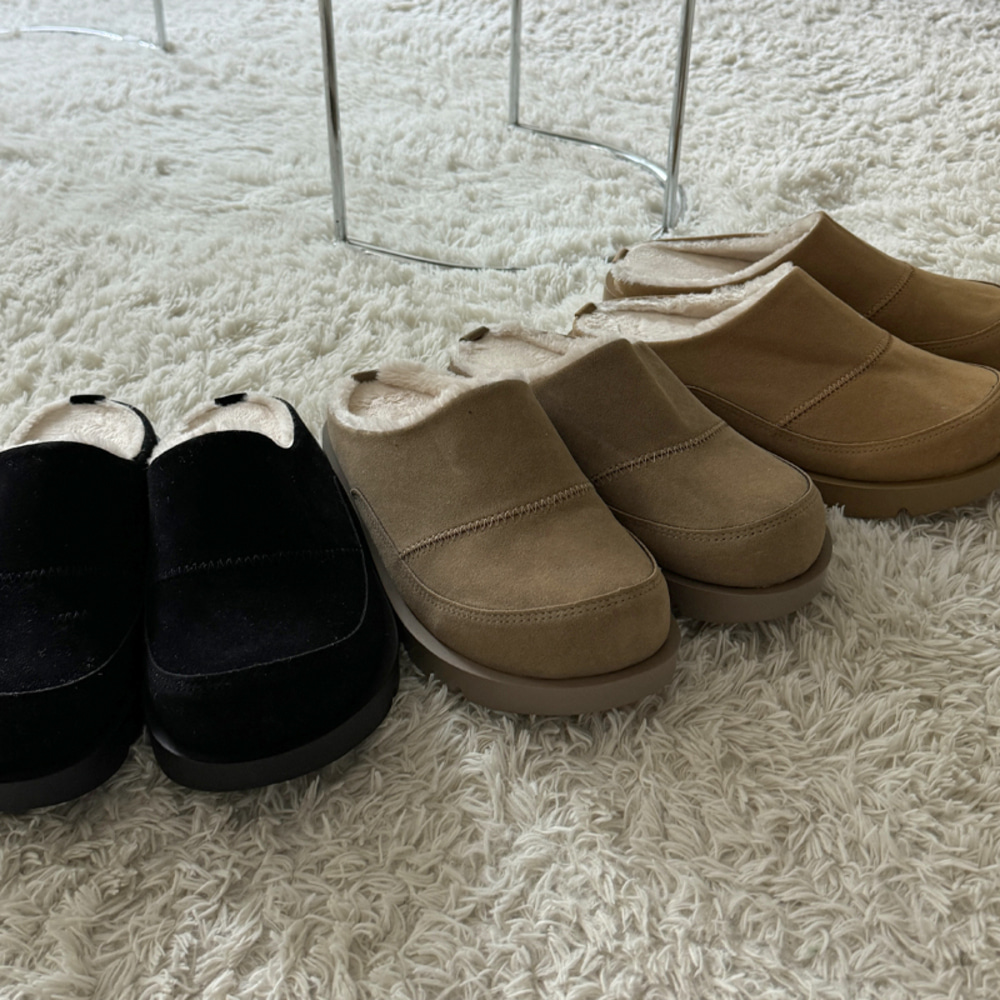 남자 공용 커플 키지 겨울 4.5cm 키높이 스웨이드 양털 어그 슬리퍼