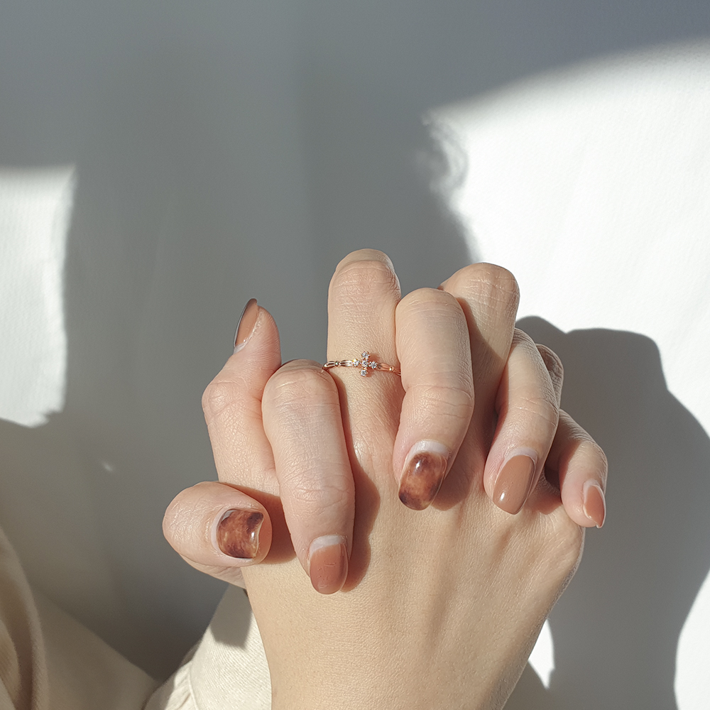 묵주반지 14케이 18K 여성 검지 중지 천주교 십자가 묵주 금 실 반지 우정링 - 상세 이미지 2