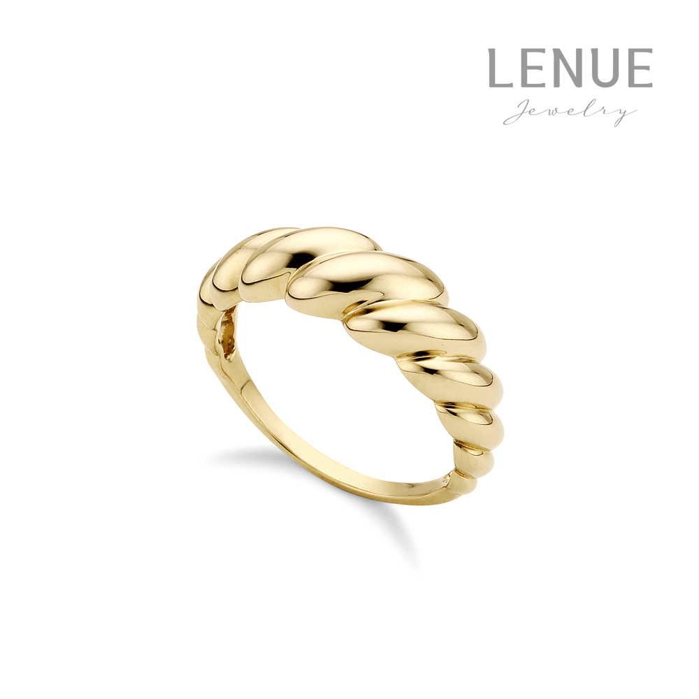 레뉴 크루아상 볼륨 꼬임 반지 / 14K 골드 18K 볼드 웨이브 굵은 스타일 포인트 반지