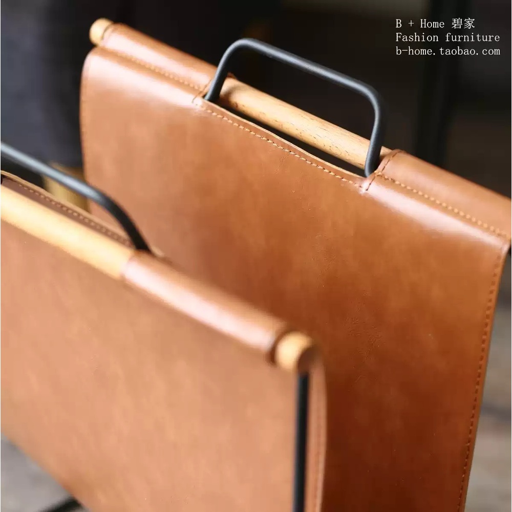 잡지 거치대 거실 소파 침대 옆 매거진 신문 보관 01.브라운골드40x22x39cm - 상세 이미지 3