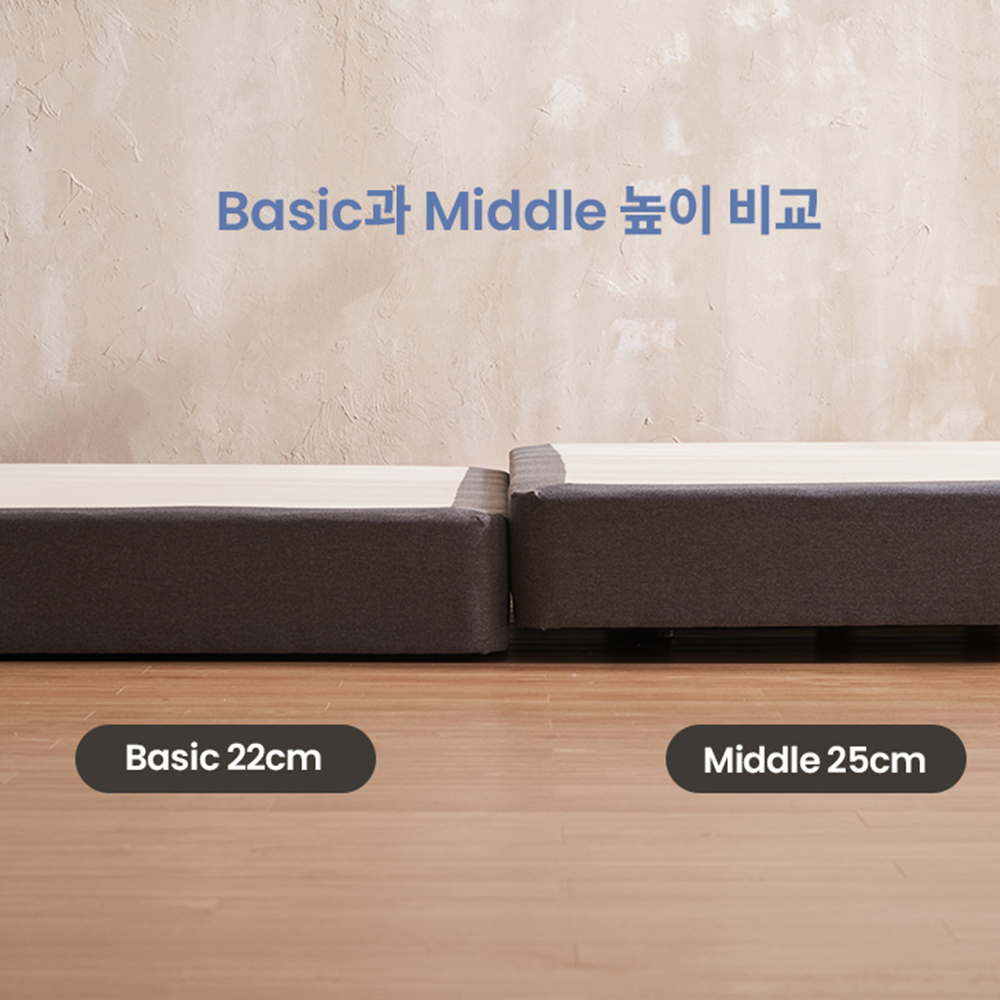 더베드랩 호텔식 무헤드침대프레임 평상형 패브릭 침대파운데이션(SS Q K LK)