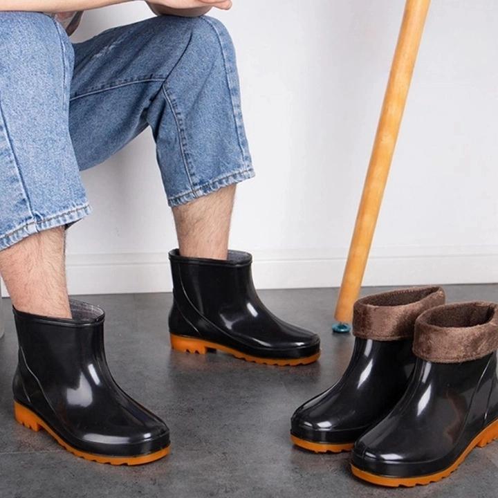 기모 반장화 주방 방한화 고무 장화 털 반장화