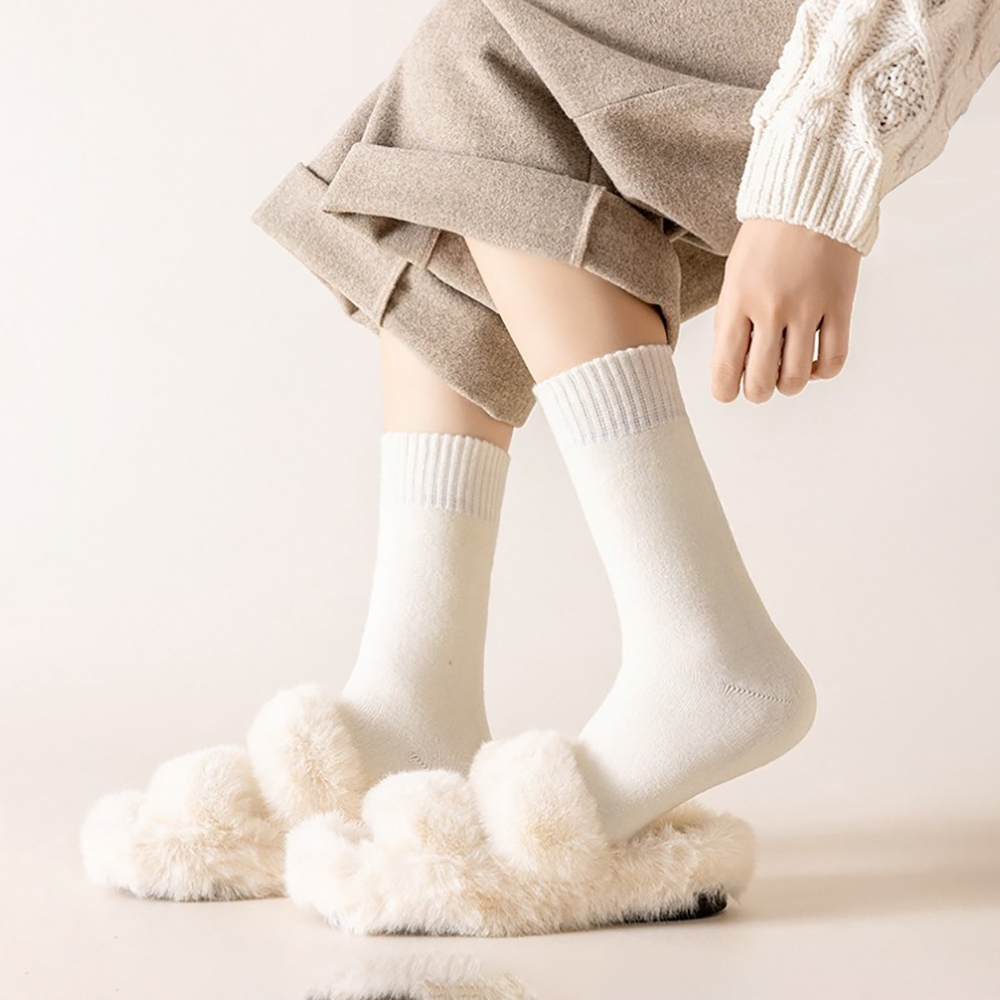 겨울 두꺼운 따뜻한 웜 기모 데일리 크루삭스 무압박 쿠션 수면 기모 양말