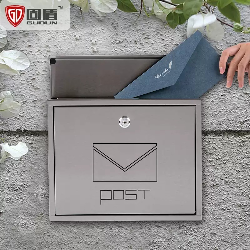 주택우편함 전원주택 벽걸이 우체통 편지함 방수 건의함 스테인리스 회색 - 상세 이미지 2