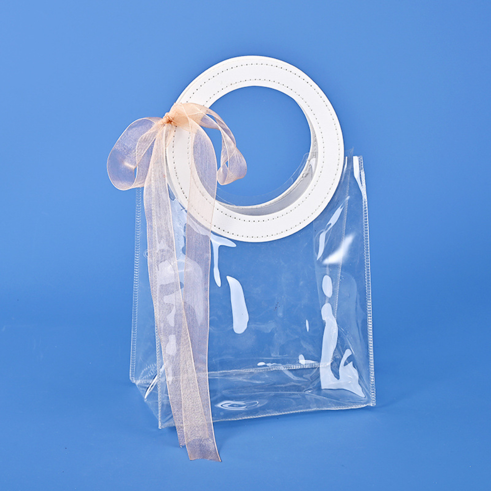 투명 pvc 쇼핑백 꽃 선물포장 쇼핑백 크리스마스 와인 미니 쇼핑백 이미지 8