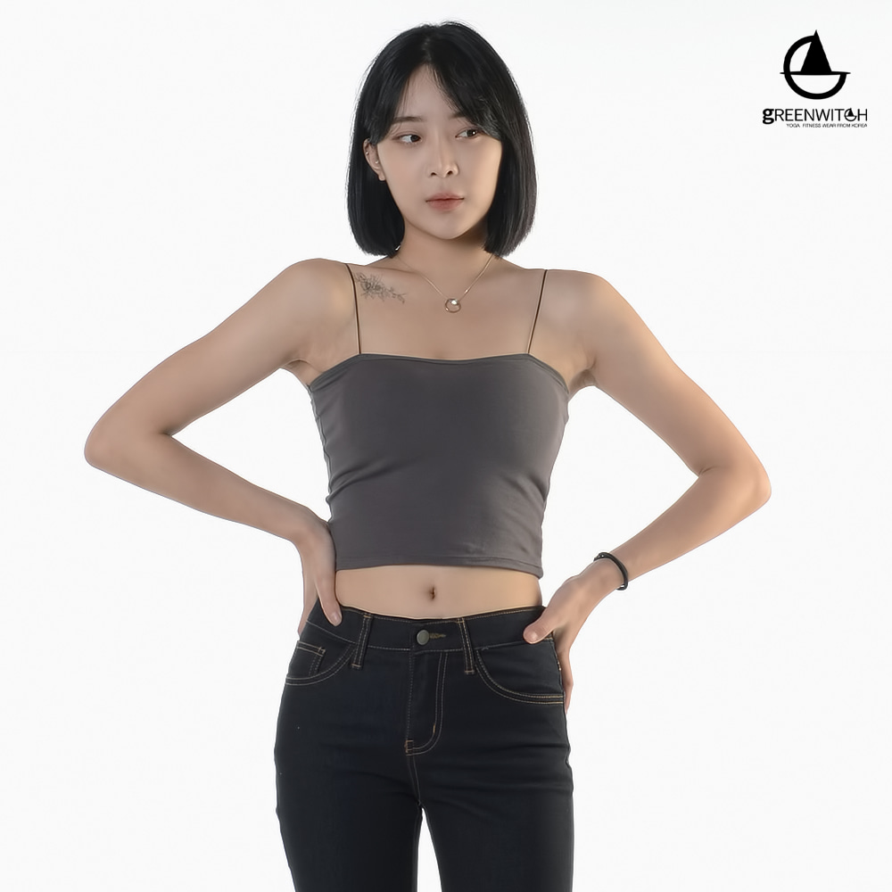 그리니치 얇은끈 크롭탑나시 브라캡 브라렛 캡나시 요가복 - 상세 이미지 3