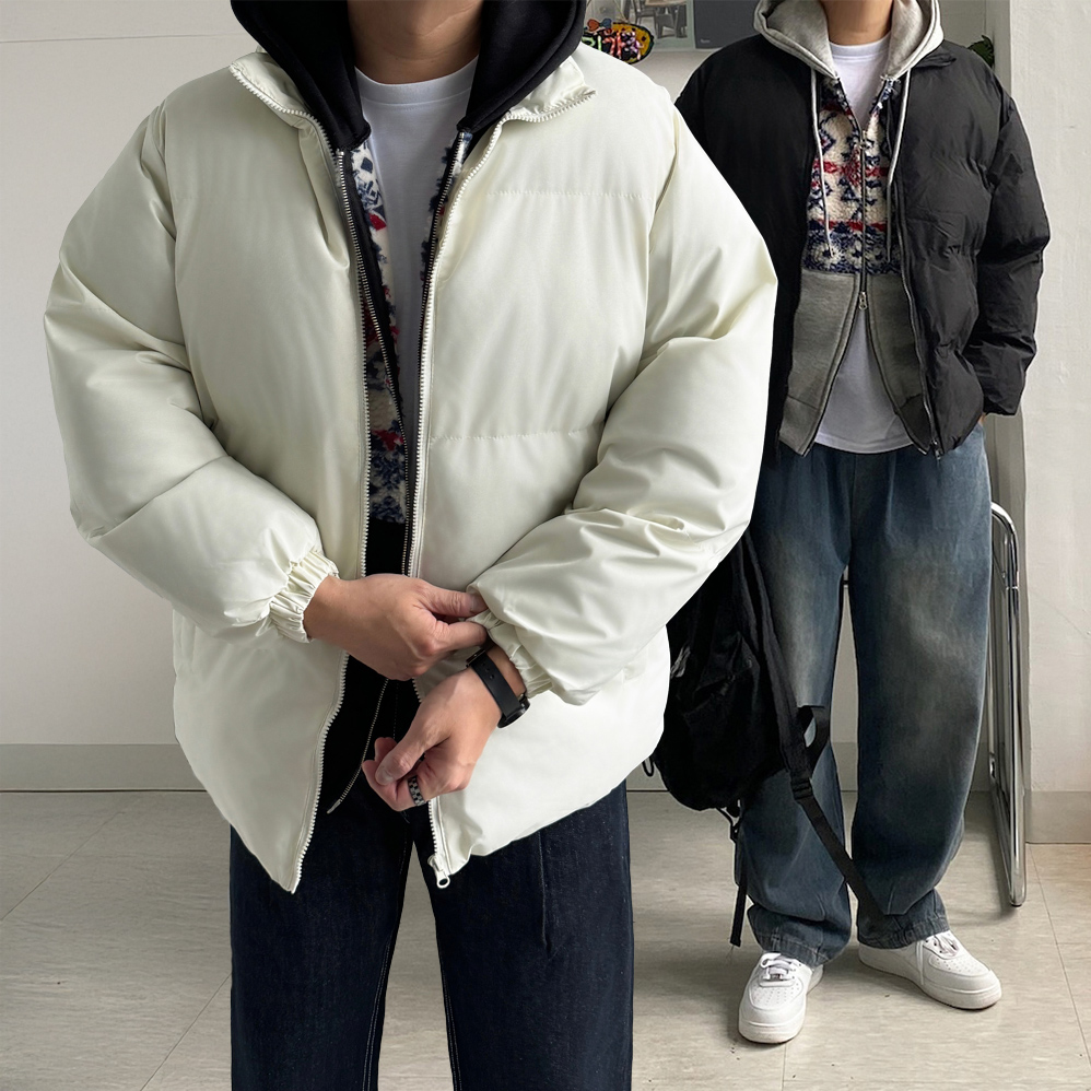 1+1 커플패딩 푸퍼 솜패딩 - 상세 이미지 3