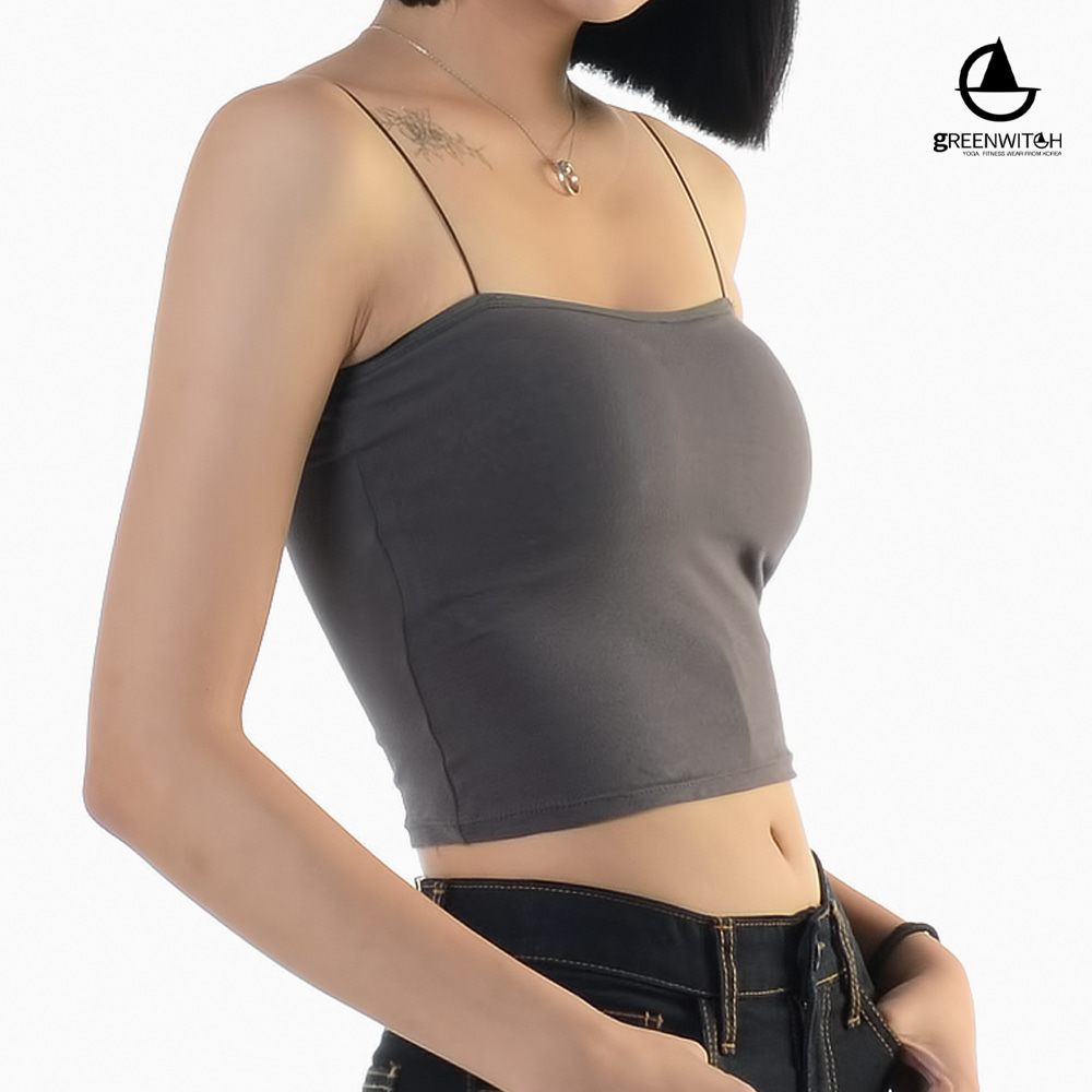 그리니치 얇은끈 크롭탑나시 브라캡 브라렛 캡나시 요가복 - 상세 이미지 2