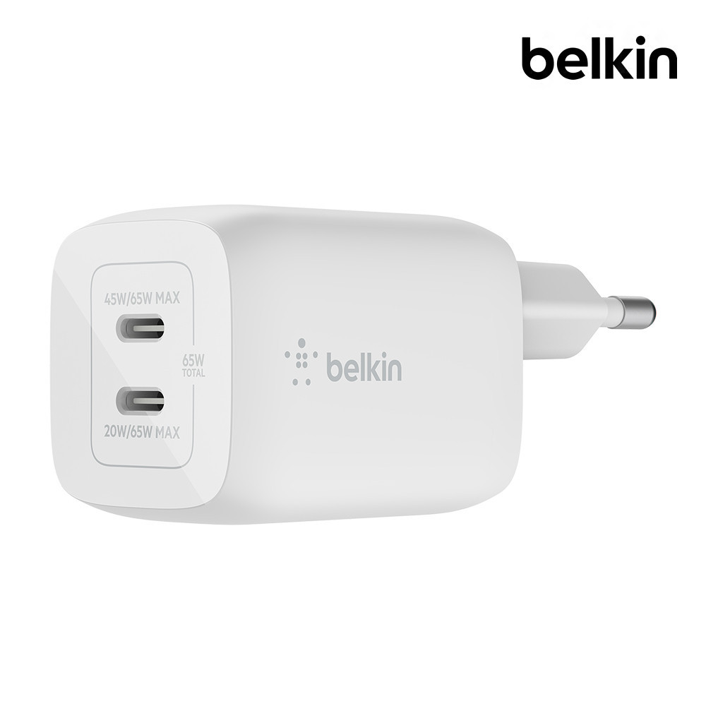 벨킨 65W 듀얼 C타입 PD 3.0 PPS GaN 고속 충전기 WCH013kr 아이폰17 16 15 14 13 12 갤럭시 S25 S24 맥북 에어 M4 아이패드 노트북 호환