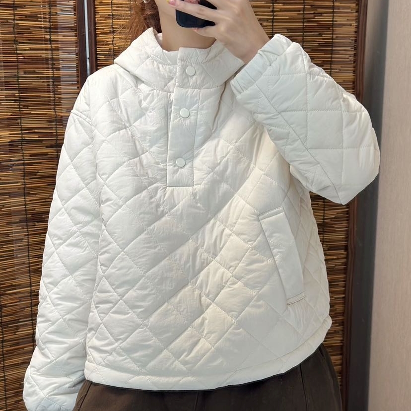 여성숏패딩 후드 퀼팅점퍼 누빔 크롭 9313