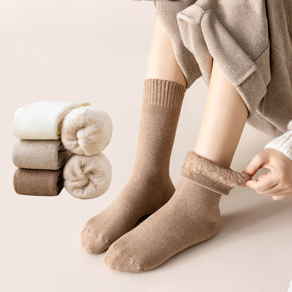겨울 두꺼운 따뜻한 웜 기모 데일리 크루삭스 무압박 쿠션 수면 기모 양말