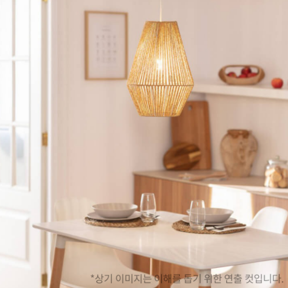 북유럽식탁등 LED 펜던트 라탄 조명 4인 식탁등 - 상세 이미지 4