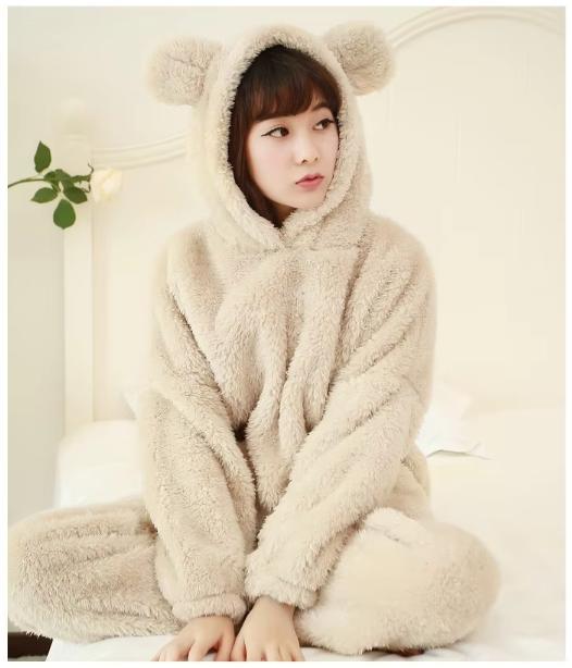 파자마 부드러운잠옷 기모 수면 홈웨어 - 상품 이미지