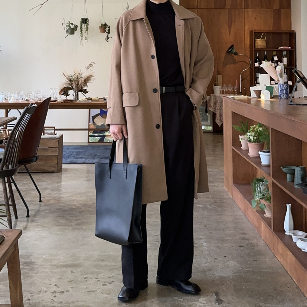 남자 코트 울 오버핏 발마칸 남자 겨울 코트 - 상세 이미지 3