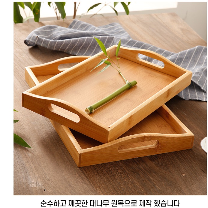 빵진열트레이 업소용트레이 작은쟁반 원목손잡이쟁반 - 상세 이미지 3