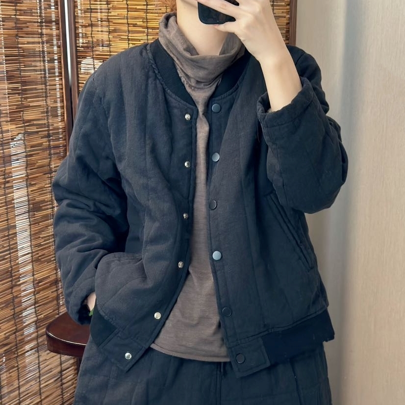 린넨점퍼 가을 겨울 누빔 퀼팅자켓 미시옷 엄마옷 9318 - 상세 이미지 2