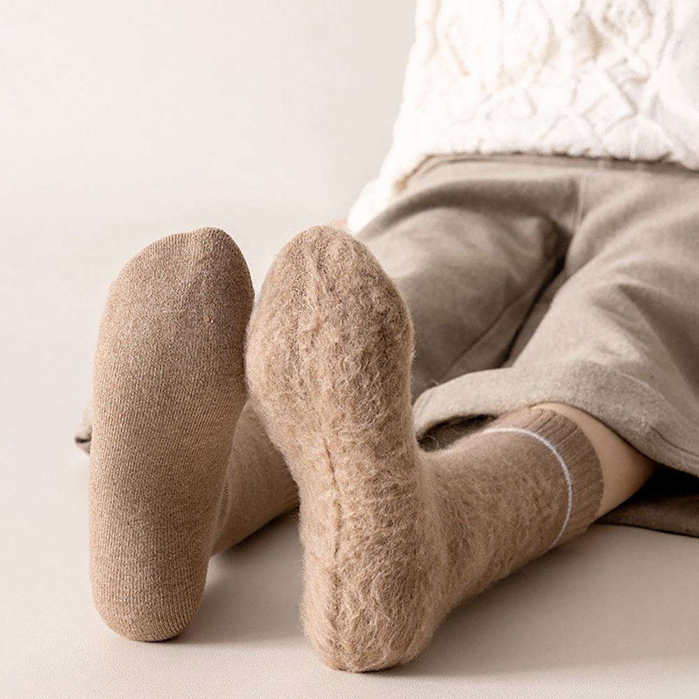 겨울 두꺼운 따뜻한 웜 기모 데일리 크루삭스 무압박 쿠션 수면 기모 양말