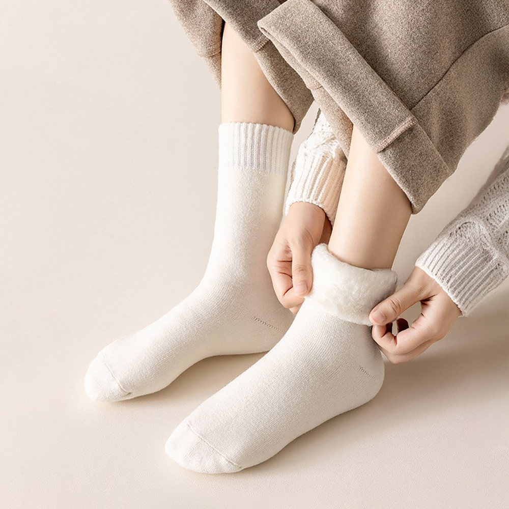 겨울 두꺼운 따뜻한 웜 기모 데일리 크루삭스 무압박 쿠션 수면 기모 양말