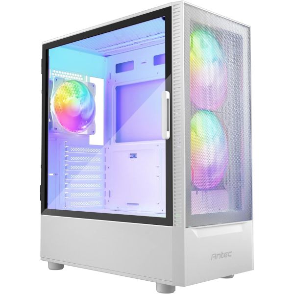 컴퓨터 케이스 게이밍 미들타워 조립pc Antec NX410 ATX 미드 타워 케이스, 강화 유리 측면 패널, 전체 측면도, 전면 140mm 2개 사전 설치... 