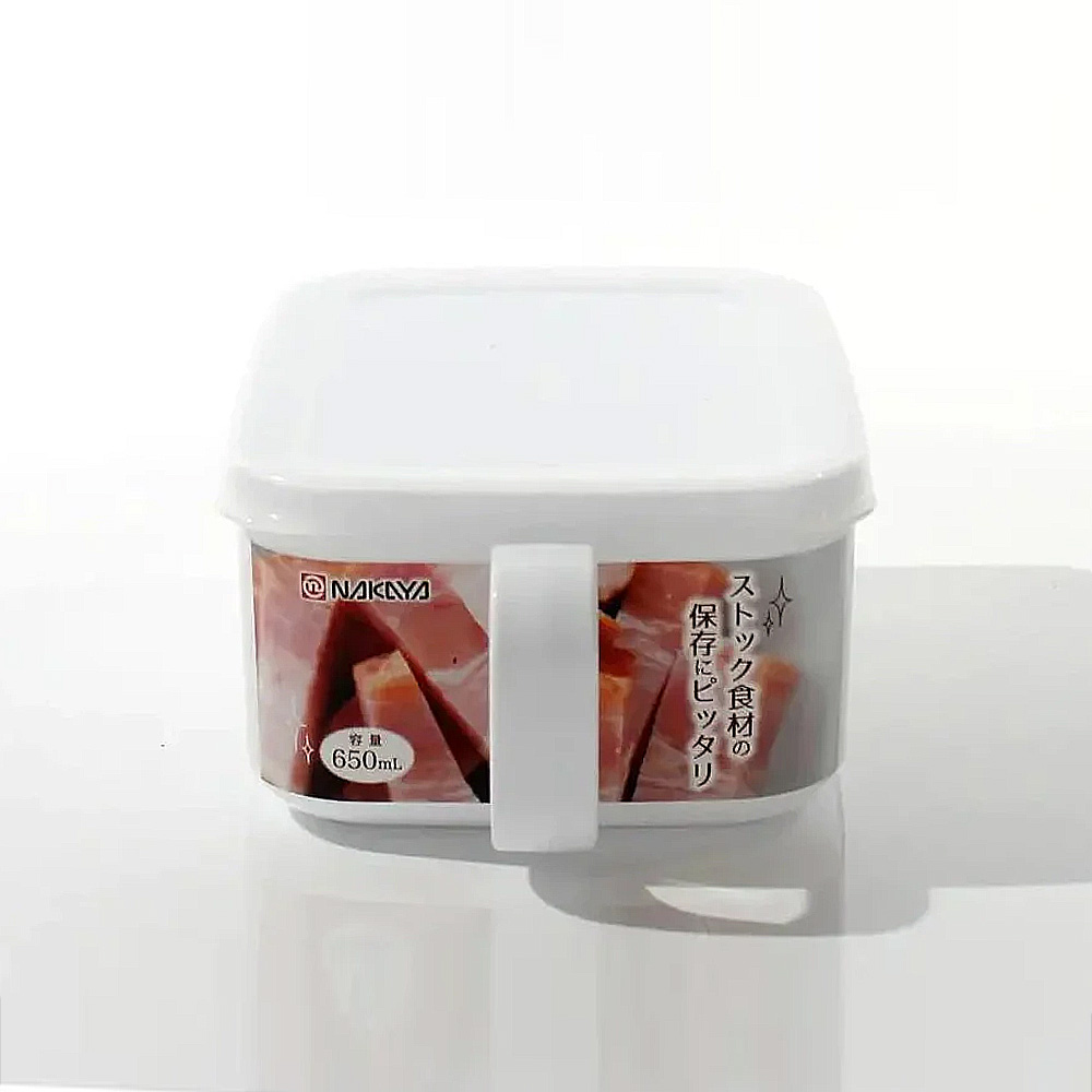 나카야 직사각 손잡이 밀폐용기 소분용기 된장통 고추장통 650ml - 상품 이미지