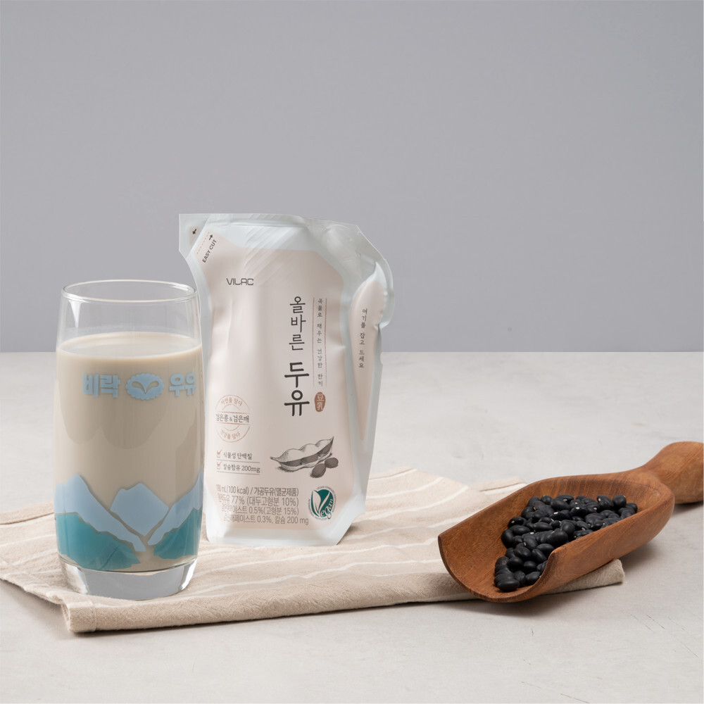 [비락] [12팩+12팩] 올바른 두유 검은콩 고칼슘 두유 190ml - 상품 이미지