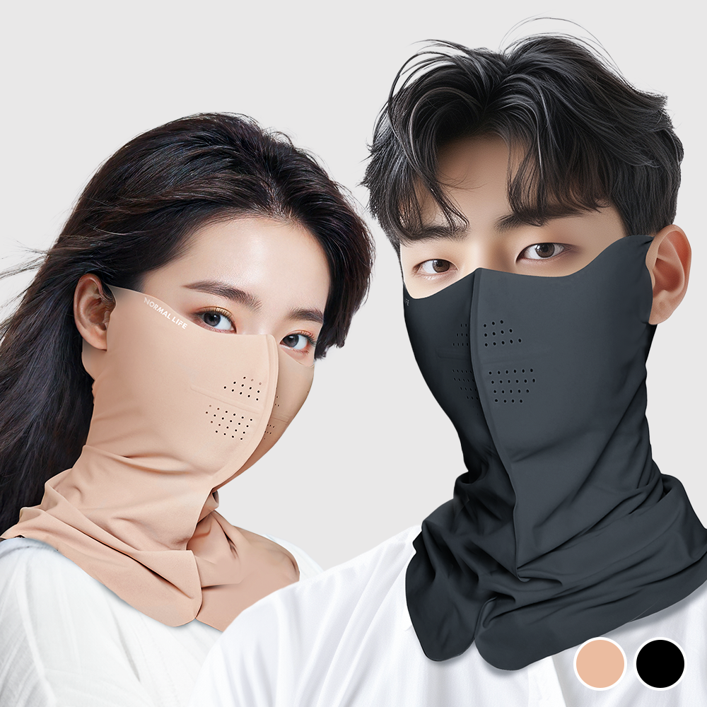 노멀라이프 기모 골프 마스크 오토바이 자전거 방한 넥워머 스포츠 자외선 차단 바람막이 블랙 S