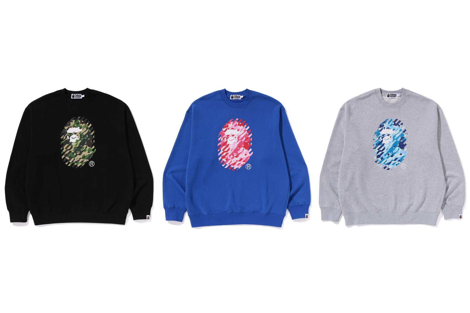 베이프 긴팔티 ABC CAMO APE HEAD RELAXED FIT CREWNECK SWEATSHIRT 1K80-113-305 - 상세 이미지 4