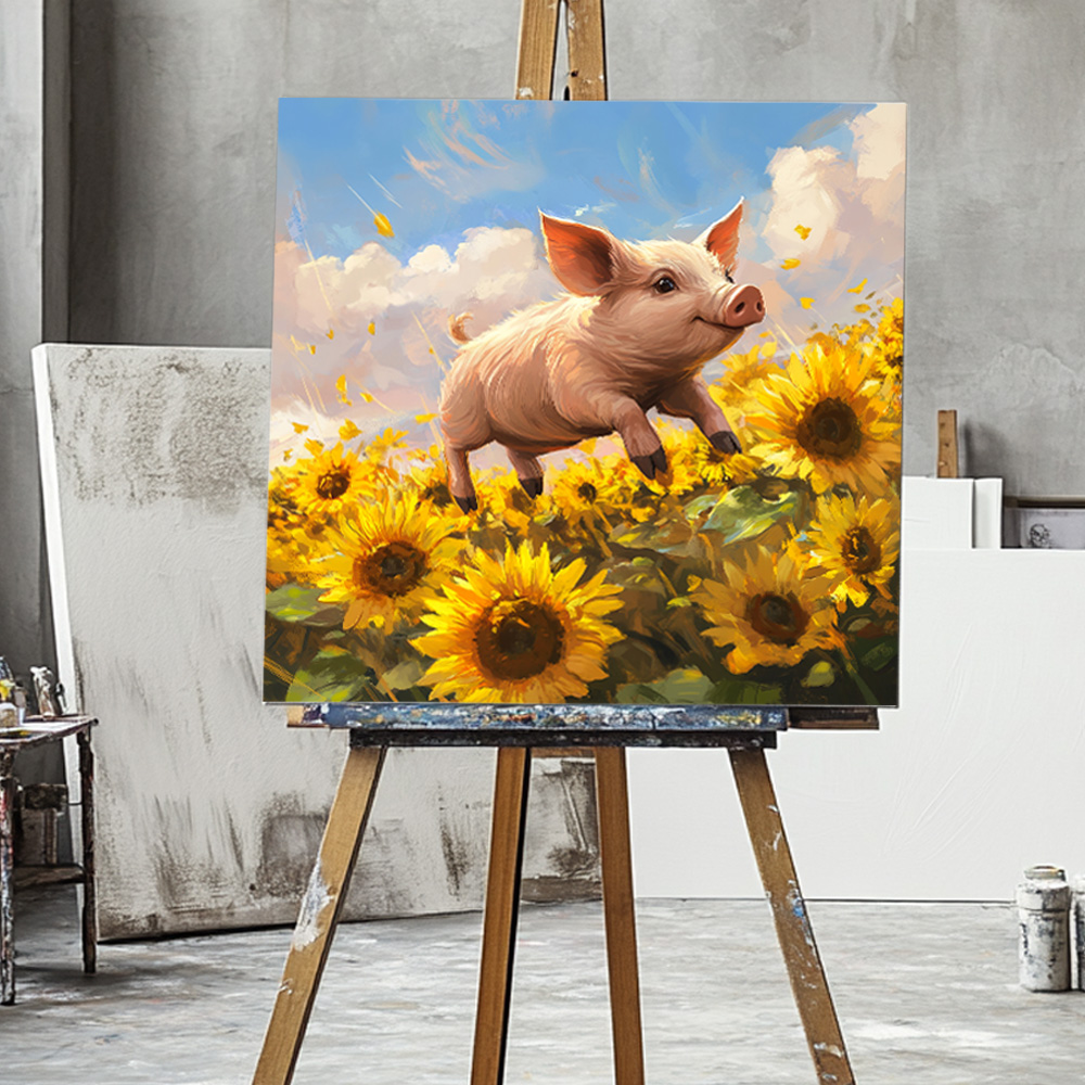 대박복돼지 45x45cm 캔버스액자 돼지그림 - 상세 이미지 4