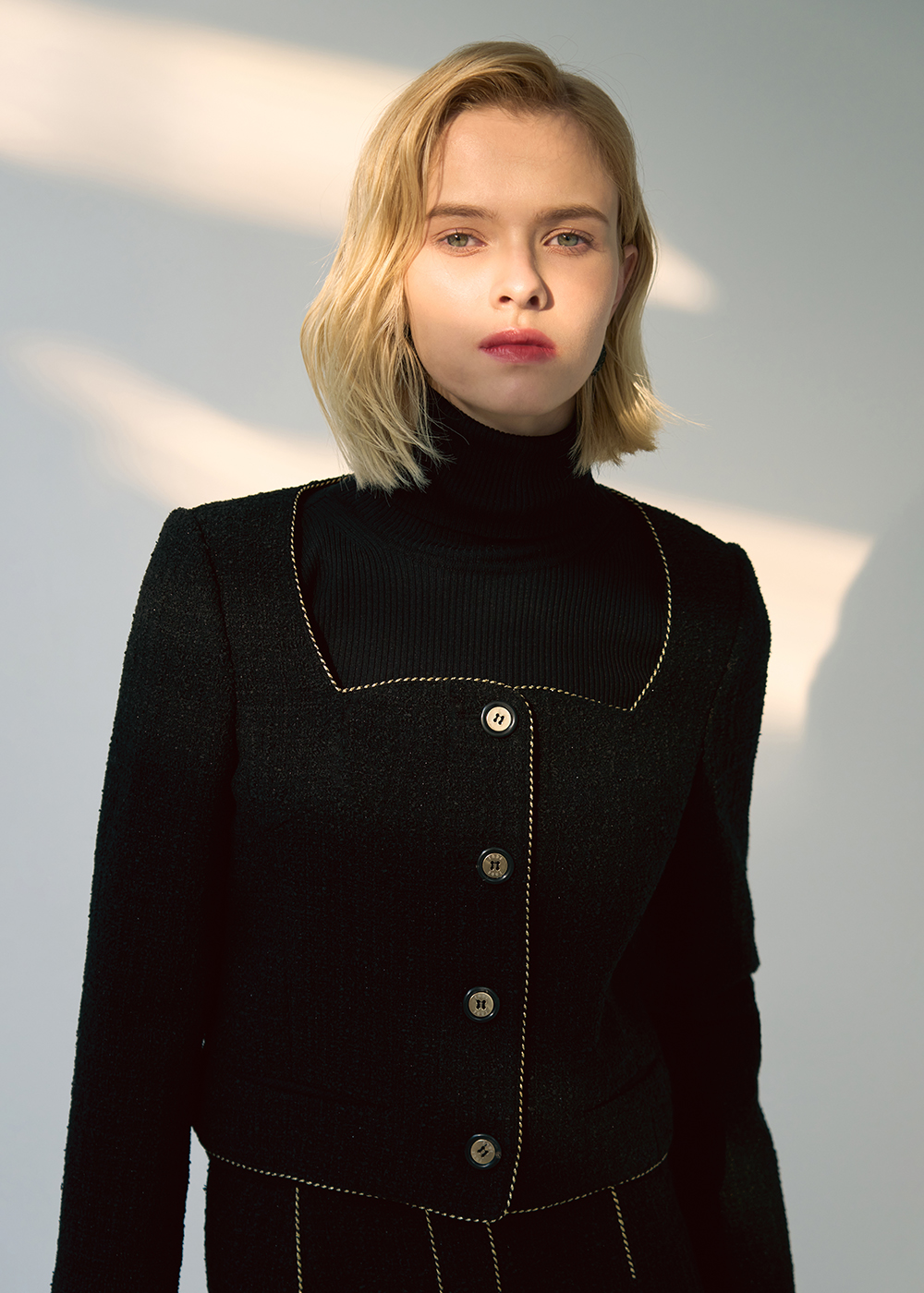 루드 울 트위드 숏 재킷 L22WFJK3BK