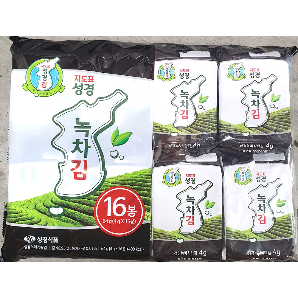 도시락김(성경식품 녹차 4g x16단 64g) : 더착한푸드몰