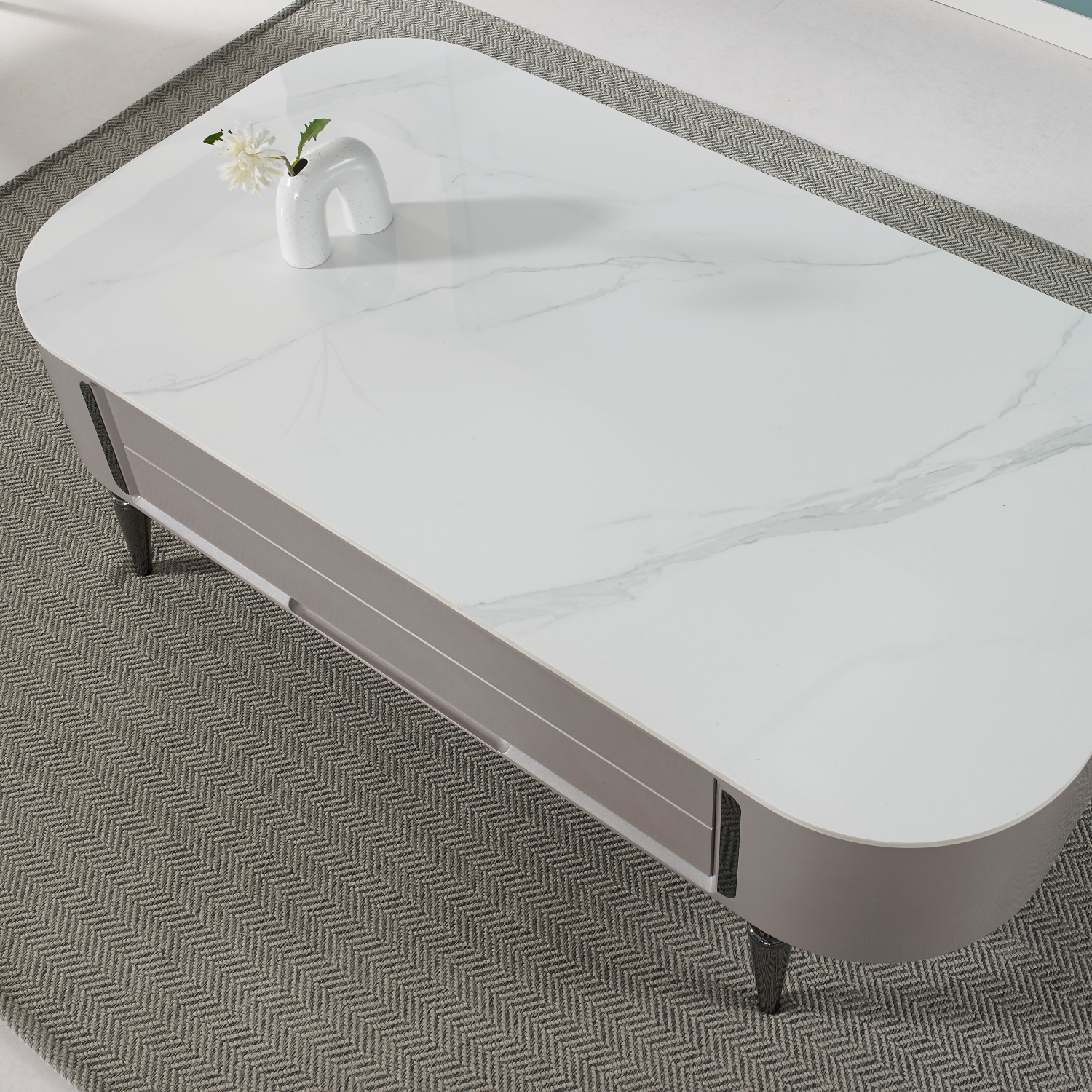 레이 포세린 세라믹 거실테이블 소파테이블 1300, 그레이