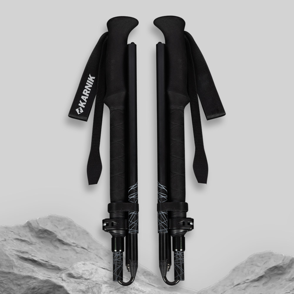 카르닉 등산스틱 경량 5단 접이식 등산용 2개 지팡이 노르딕워킹 z폴