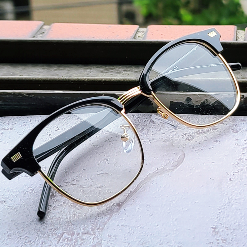 남자 여자 사각 투명 가벼운 하금테 하은테 반뿔테 반테 패션 블루라이트차단 안경 E386