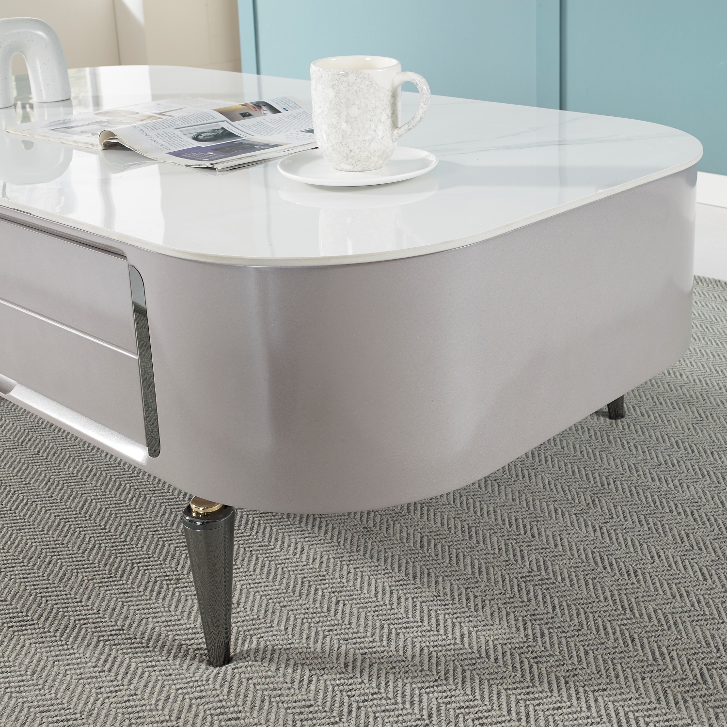 레이 포세린 세라믹 거실테이블 소파테이블 1300, 그레이