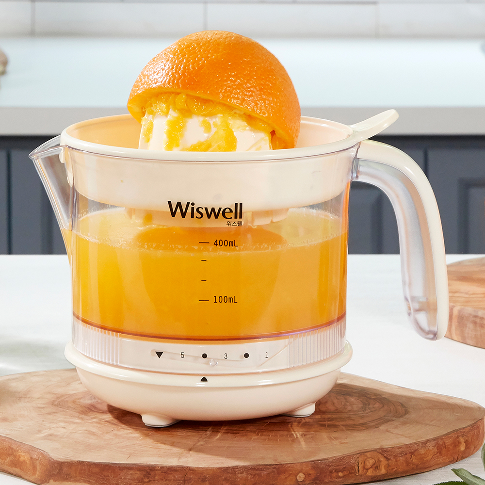 위즈웰 전자동 착즙기 원액기 레몬 스퀴저 쥬서기 녹즙기 과일 오렌지 WJ400
