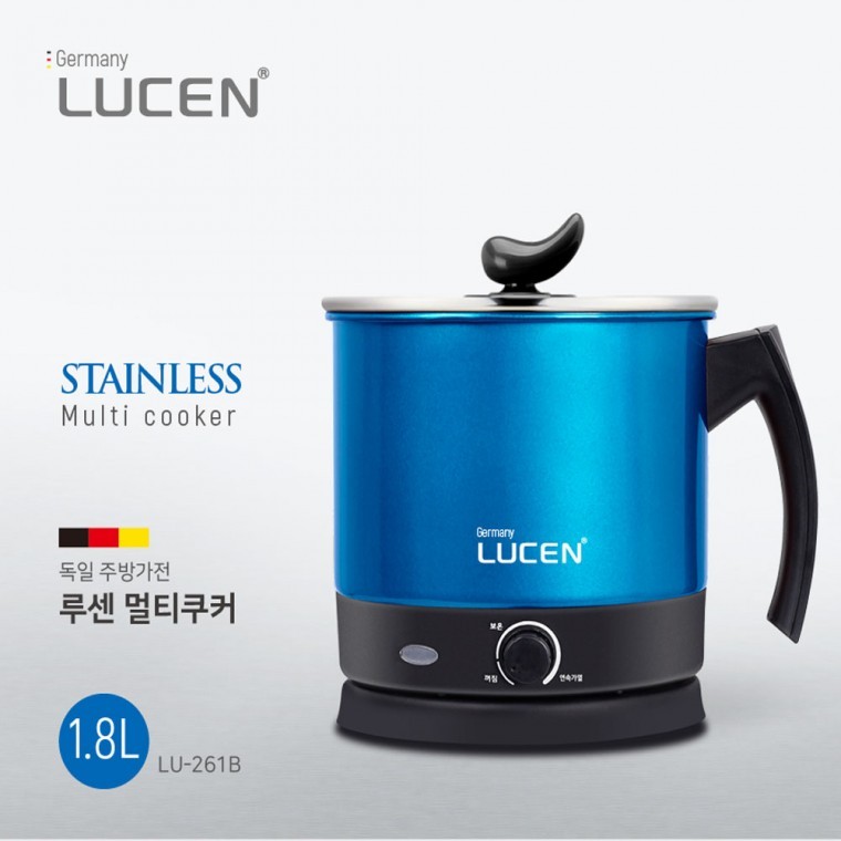 루센261B/블루/1.8L 무선 멀티쿠커 휴대용 캠핑 라면포트 전기 커피 포트 : 에디터초이스
