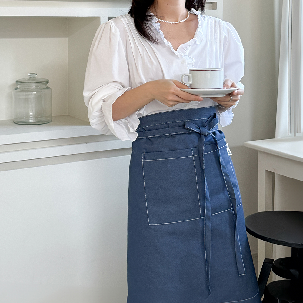 한스데이 심플 데님 허리 앞치마 커플 카페 바리스타 에이프런