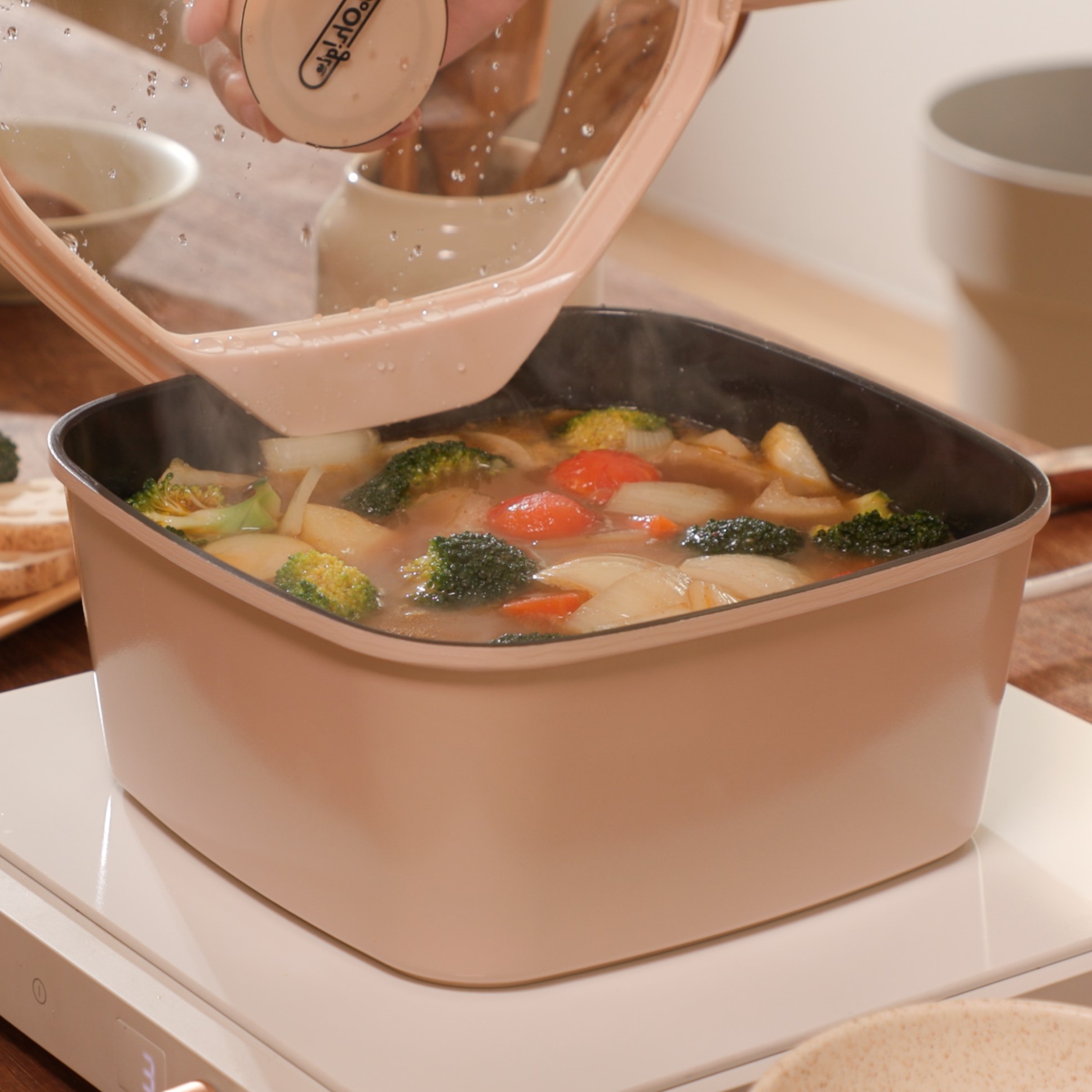 보오글 인덕션 냄비 논스틱코팅 사각 인덕션용 냄비 단품 22cm - 상세 이미지 2