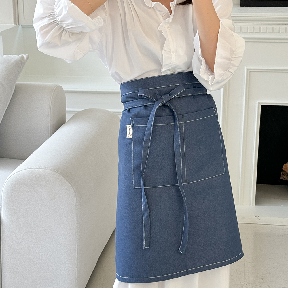 한스데이 심플 데님 허리 앞치마 커플 카페 바리스타 에이프런