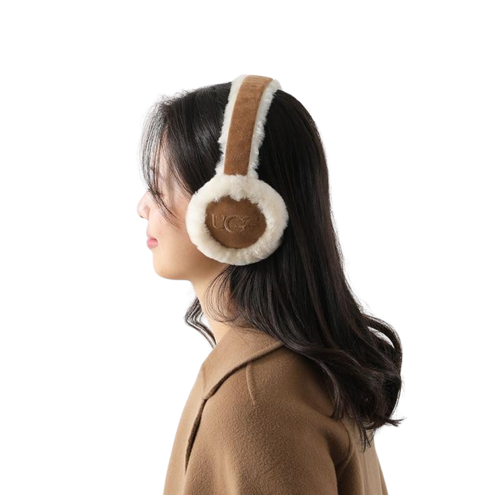 미국 UGG 어그 귀마개 귀도리 자수 로고 방한 이어머프 체스트넛 20955