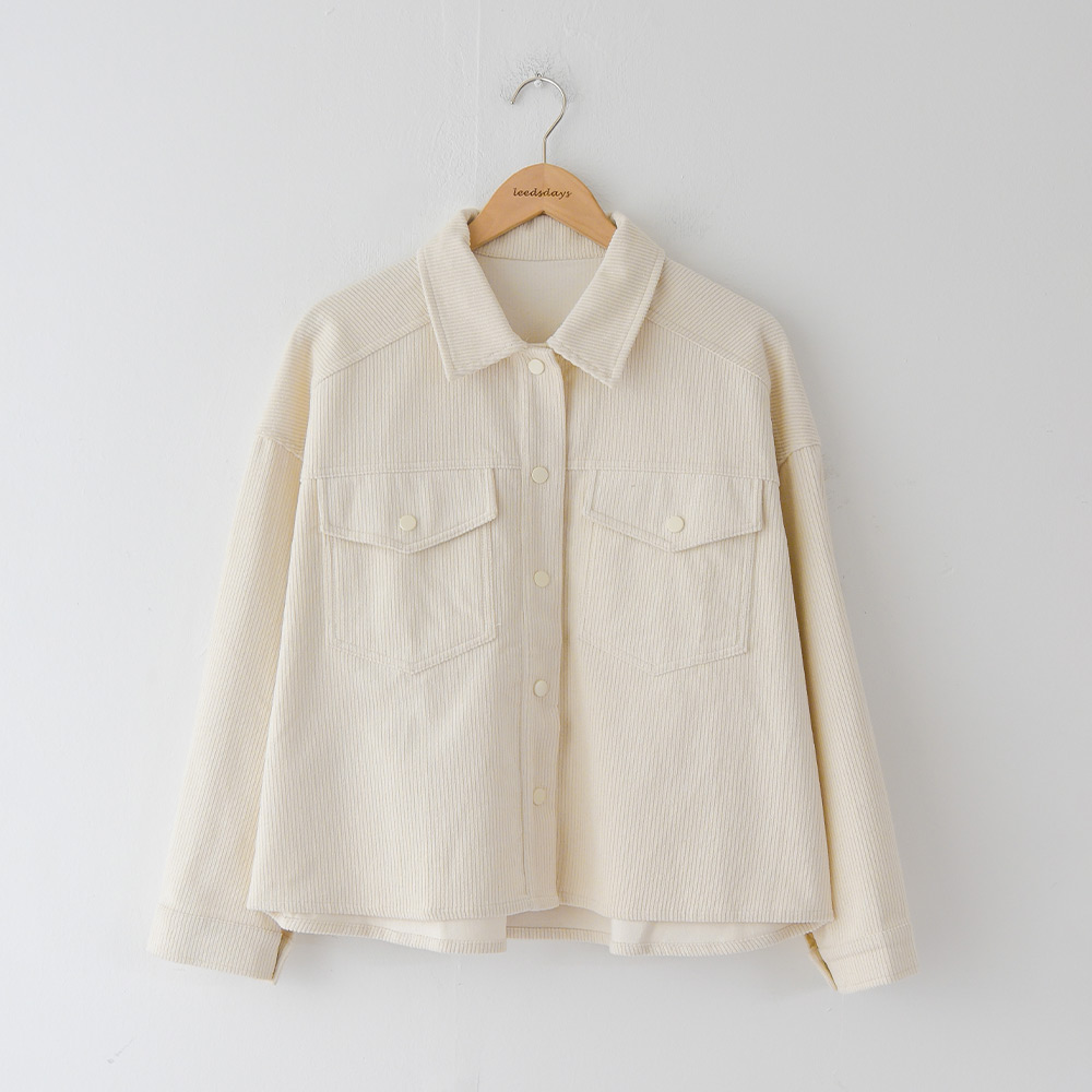 포킨 코듀로이 세미크롭 루즈핏 셔츠 자켓 이미지 7