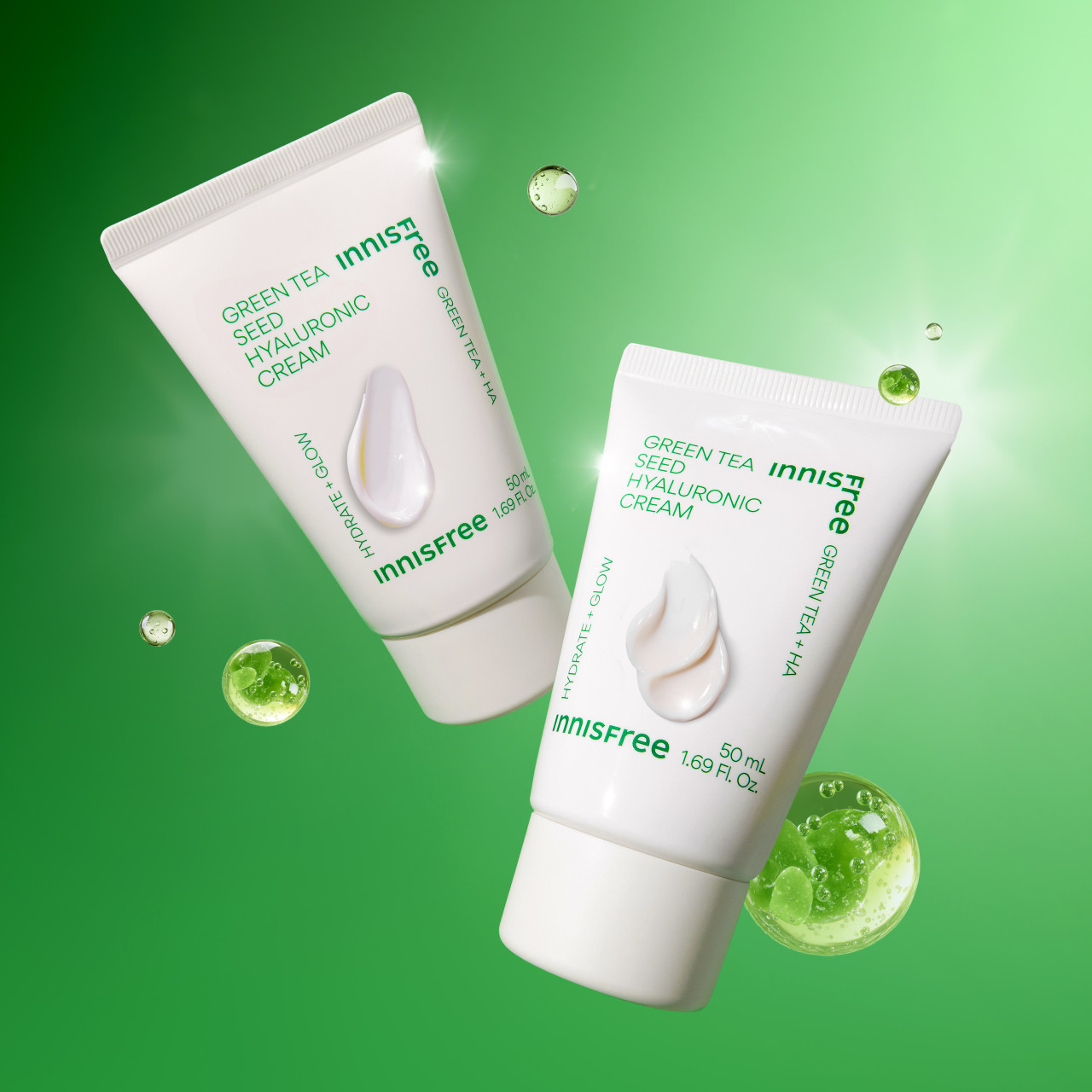 [더블구성] 이니스프리 그린티 씨드 히알루론산 수분크림 / 진정 보습 속건조 화잘먹 50ml, 2개