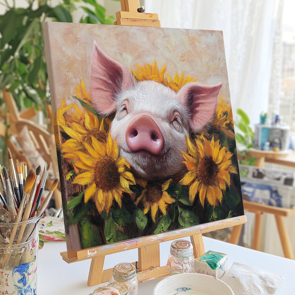대박복돼지 45x45cm 캔버스액자 돼지그림 - 상세 이미지 3